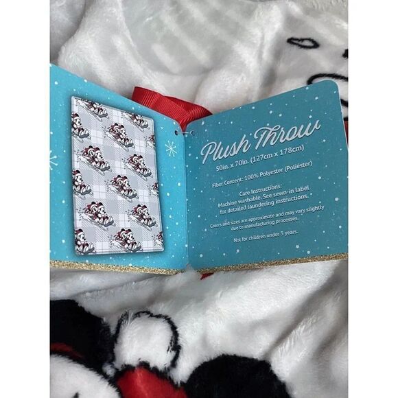Disney Mickey Minnie Mouse Christmas Sledding Soft Plush Throw Blanket 50x70” - Picture 5 of 11